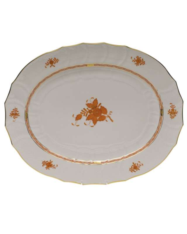 Chinese Bouquet Rust Turkey Platter